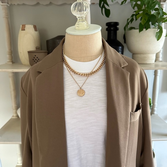 Almina Concept The Oversized Tencel Blazer in Brown (M) - Picture 2 of 10